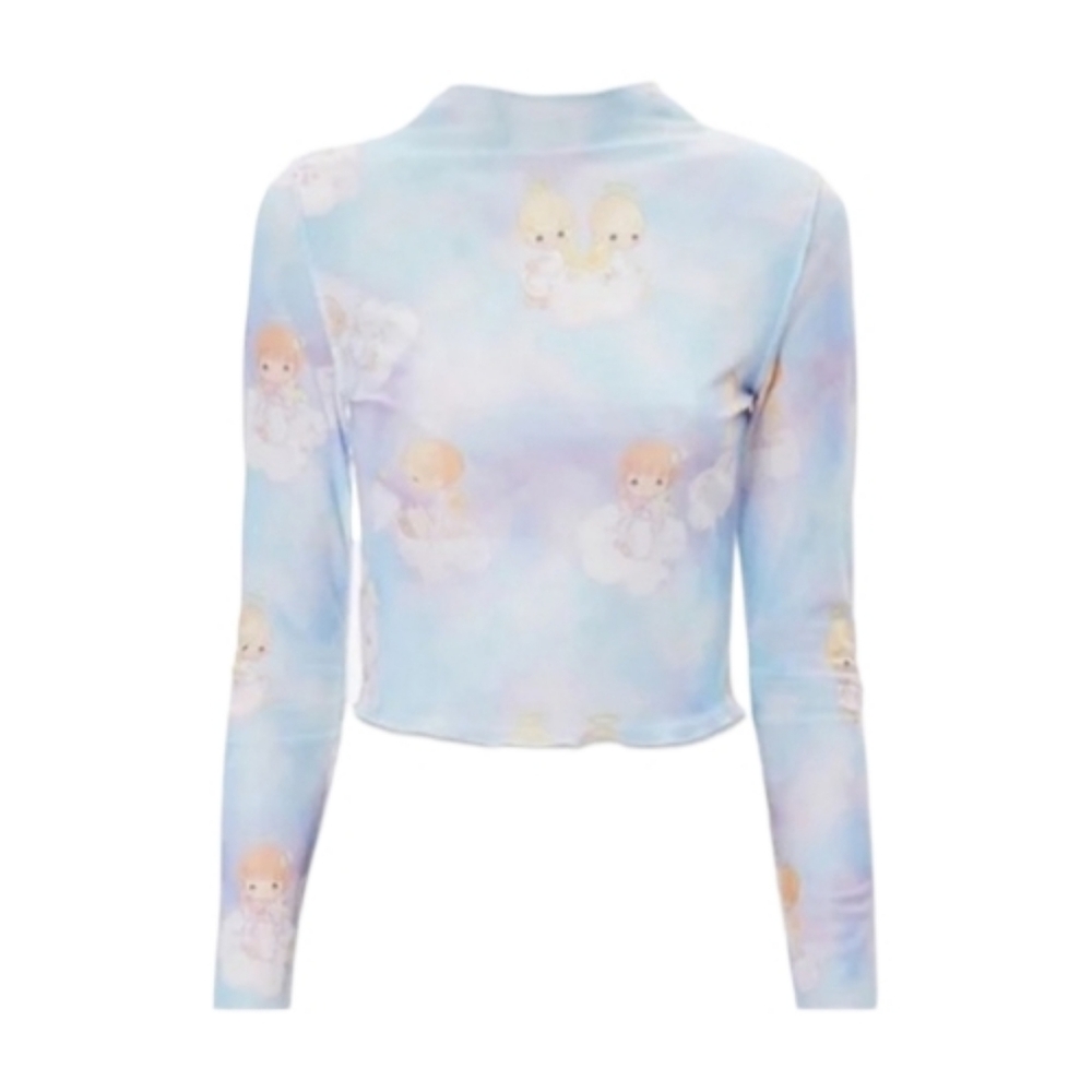 NEW Precious Moments mesh mock neck‎ long sleeve top 3X